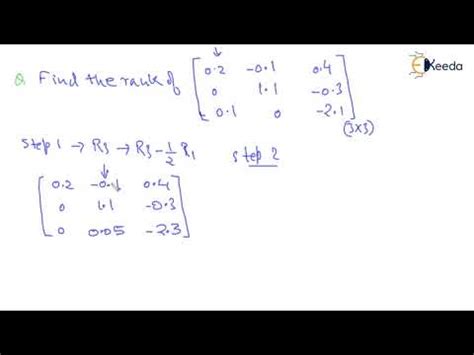 Matrix Rank Question - 1 Video Lecture - Engineering Mathematics (Video ...
