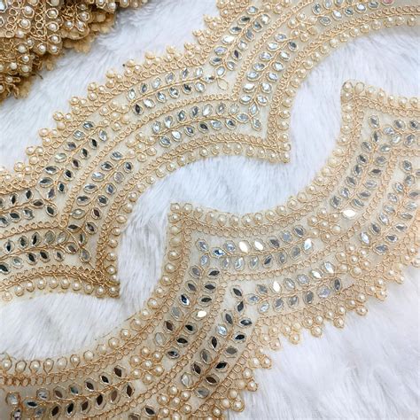 Golden Scalloped Mirror And Pearl Trim