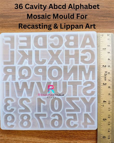 36 Cavity Alphabet / Abcd Mosaic Mould For Recasting & Lippan Art ...