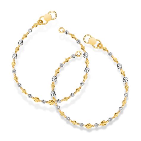 22K Gold Baby Bracelets Pair (4.60G) - Queen of Hearts Jewelry
