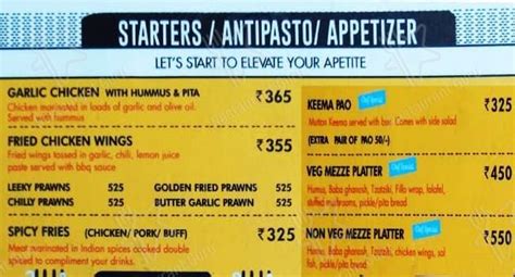 Menu at Matchbox, Gurugram, 19-20
