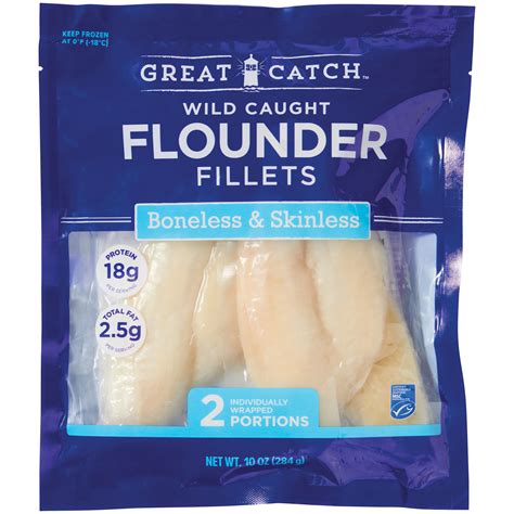 Great Catch Frozen Wild Caught Alaskan Flounder Fillets - Shop Fish at ...