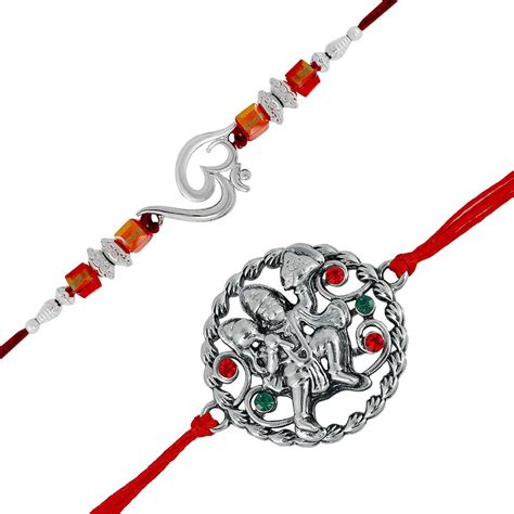 Mahi Combo of Om and Hanuman Rakhis for Men (RCO1105356M) – JewelEMarket