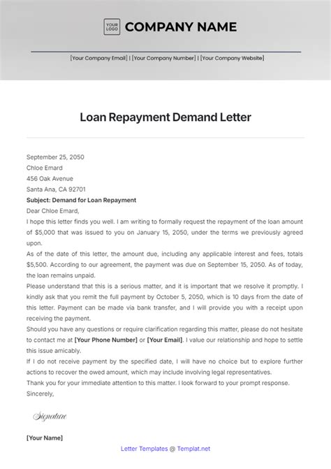 Demand Note Template