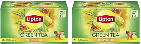 Lipton HONEY LEMON GREEN TEA 25 TEA BAGS PACK OF 2 Green Tea Bags Box ...