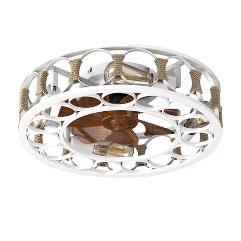 Oaks Decor Pavia 20-in White Color-changing Indoor Flush Mount Smart ...