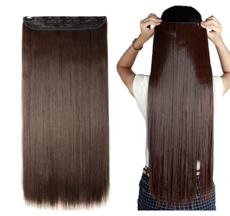 Original Certified Jeweltique! Brown Long Hair Extension 24 Inch Fiber ...