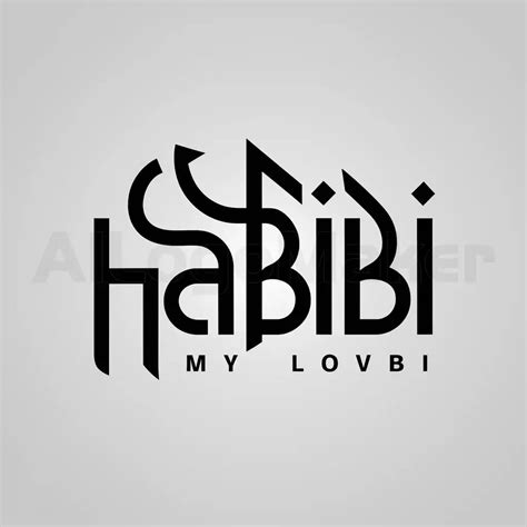 LOGO Design For Habibi Elegant Text with Arabic Calligraphy Symbol on ...
