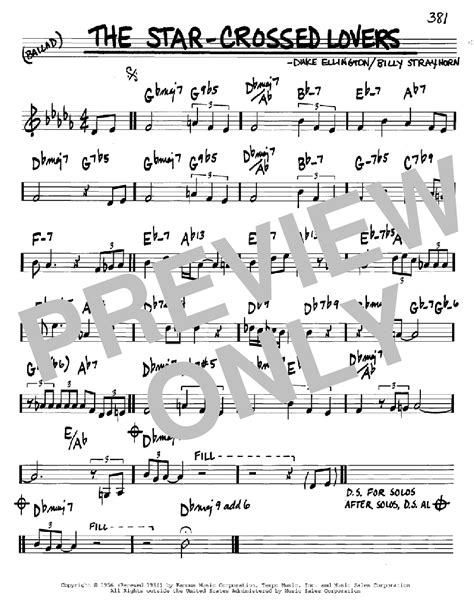 The Star-Crossed Lovers by Duke Ellington Sheet Music for Real Book – Melody & Chords – C ...