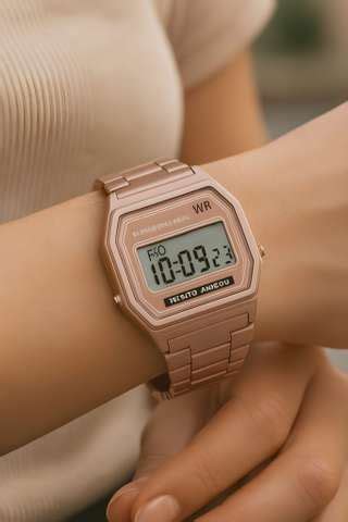 CASIO B650WC-5ADF Vintage Rose Gold Dial Rose Gold Stainless Steel Band ...