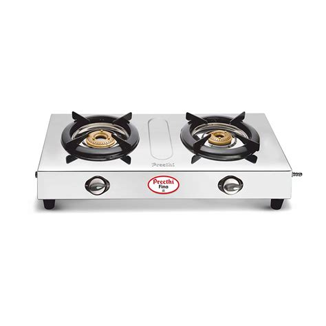 Preethi Fino Stainless Steel 2-Burner Gas Stove - SSGS 002 – ekitchen.in