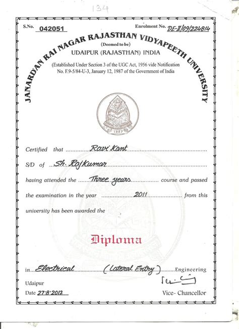Rajasthan Vidyapeeth University — diploma certificate verification