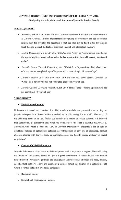 JJ study material - Notes for Judiciary purpose - Child Rights And ...