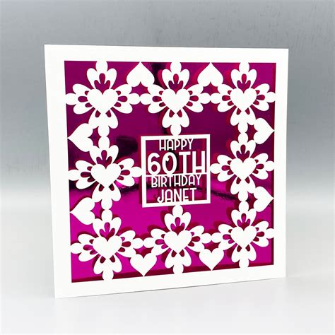 Personalised 60th Birthday Card for Women Custom 50th Birthday Card for ...