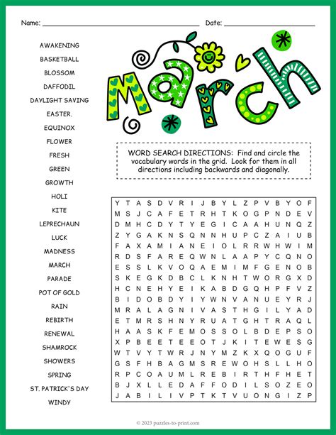 March Word Scramble
