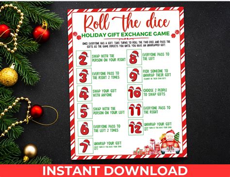 Roll the dice christmas gift exchange game white elephant gift exchange ...