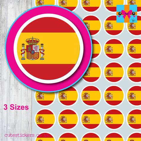 Spain Spanish Round Flag Stickers - Cute Stickers