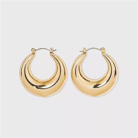 Gold Hoop Earrings - Thick Metal - A New Day™ India | Ubuy