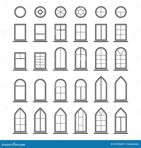 Different Types of Windows. Eps10 Stock Vector - Illustration of ...