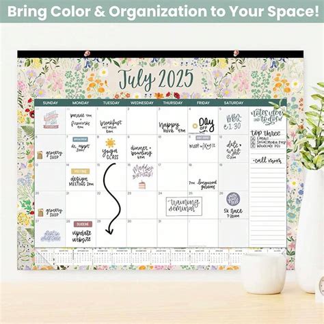 Daily Planners Desk Calendar 2025-2026 - Academic Year Large Wall ...