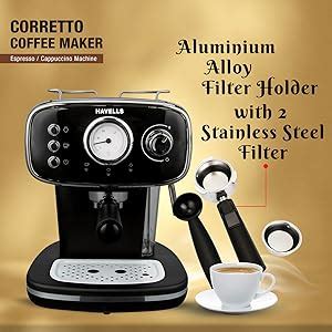Havells Corretto Coffee Maker, Espresso/Cappuccino Machine with 15bar ...