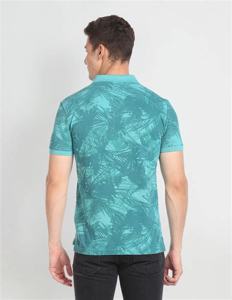 Buy Men Abstract Print Cotton Polo Shirt Green|U.S. Polo Assn. India