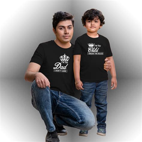 Chombooka Dad Son T-Shirts I'm The Dad I'm The Child (Pack Of 2)