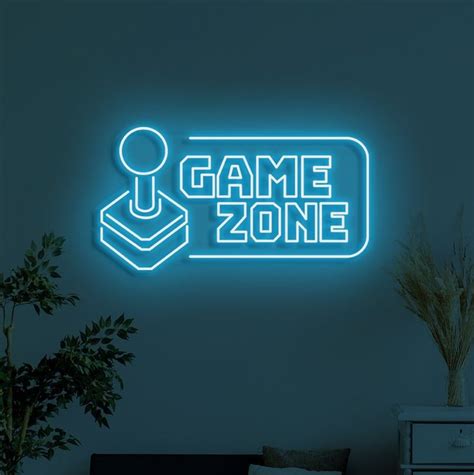 Handle Game Zone Neon Sign – Custom Neon Sign for Game Room (20 By 15 ...