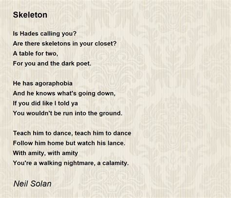 Poems About Bones And Skeletons