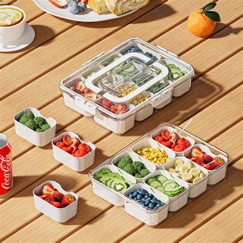 Buy Snackle Storage Box – 8-Compartment Portable Snack Tray with ...