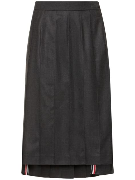 Pleated drop back midi skirt - Thom Browne - Women | Luisaviaroma