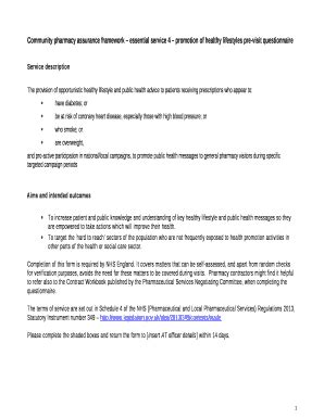 Community pharmacy assurance framework essential service 4 promotion of ...