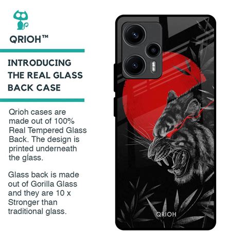 Red Moon Tiger Poco F5 5G Glass Back Cover - Flat 35% Off On Poco F5 5G ...