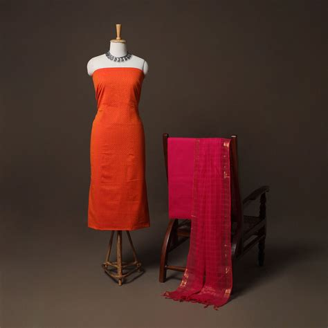 Jacquard Woven Pure Cotton 3pc Unstitched Dress Material Suit Set