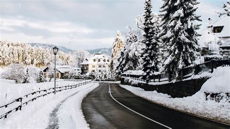 Wallpaper road, snow, winter, nature hd, picture, image