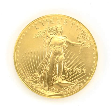 24K Solid Yellow Gold 1 Oz. Fine Gold - 50 Dollar US 1999 Coin ...