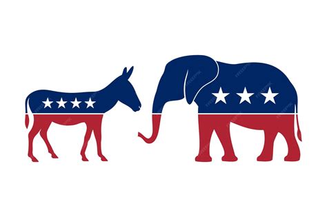 Premium Vector | Donkey and elephant symbols of Democratic and Republican political parties in ...