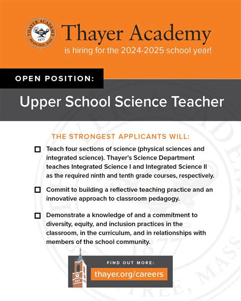 #hiring | Thayer Academy