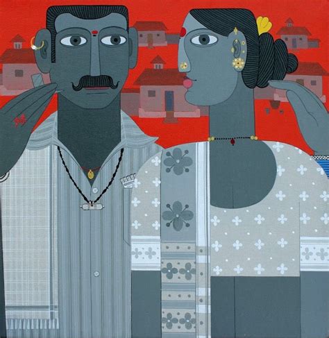 TELANGANA COUPLE by Kandi Narsimlu | Acrylic on Canvas artwork - home ...