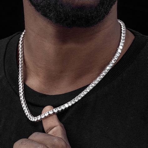5mm Tennis 18K White Gold Chain - Helloice