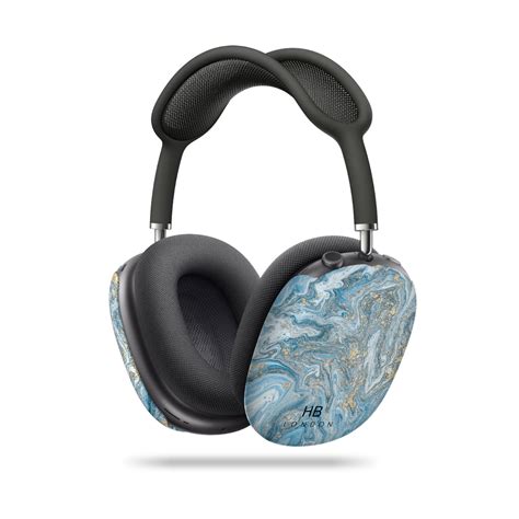 Personalised Blue and Gold Marble AirPod Max Case - HB LONDON