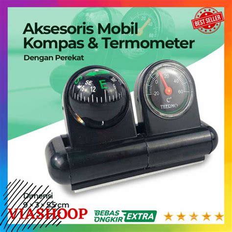 Jual Kompas petunjuk arah Mobil Car Compass & Thermometer - Hitam ...