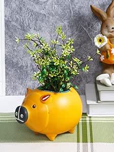 Aapno Rajasthan Yellow Pig Terracotta Planter : Amazon.in: Garden ...