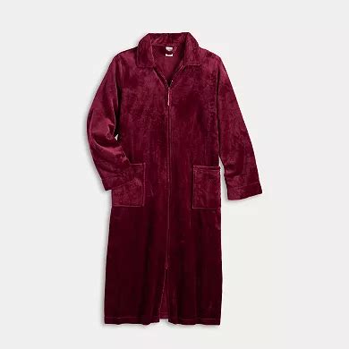 Women's Croft & Barrow® Long Plush Zip Front Robe