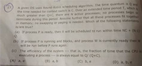 Operating System: Round Robin scheduling algorithm