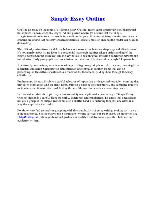 Image result for Simple Essay Outline Sample