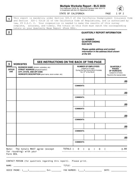 2013 Form CA BLS 3020 - Blank Fillable Template | Fill Out, Print ...
