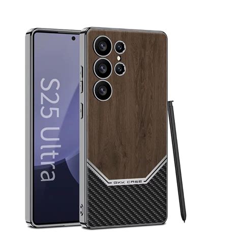 Samsung Galaxy S25 Ultra Wooden Texture Case, Wooden + Carbon Fibre An ...