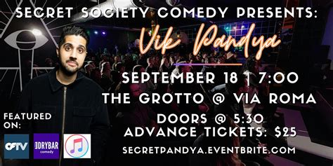 Vik Pandya | Secret Society Comedy In North Royalton, Via Roma Event ...