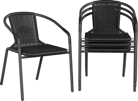 Amazon.com: UDPATIO Rattan Patio Dining Chairs Set of 4, Wicker ...